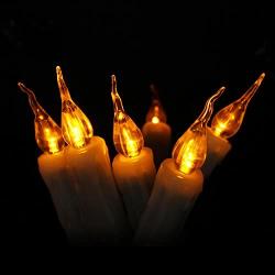LED Taper Candles Battery Operated Flameless Candle Dipped Flickering Electric Pillar Candles for Christmas,Thanksgiving, Wedding, Home Decor, Amber Yellow Bulb, Pack of 6