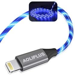 iPhone Charger, AOLIPLUS 6FT LED Lightning Cable [Apple MFi Certified ] USB Charging/Sync Lightning Cord Compatible with iPhone SE 11 11 Pro 11 Pro Max Xs MAX XR X 8 7 6S 6 5, iPad and More - Blue