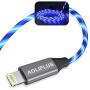 iPhone Charger, AOLIPLUS 6FT LED Lightning Cable [Apple MFi Certified ] USB Charging/Sync Lightning Cord Compatible with iPhone SE 11 11 Pro 11 Pro Max Xs MAX XR X 8 7 6S 6 5, iPad and More - Blue