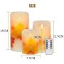 AVEKI LED Candle Lights, 3 PCS Flameless Candles Light Warm White Battery Operated Electric LED Moving Wick Flickering Maple Leaf Candle Lights with Remote Timer for Decoration Wedding