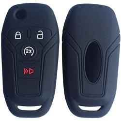 SOLIFEGOBLE 2pcs Car Remote Key Cover,Silicone Car Remote Key Fob Cover Case for Ford F-150 F-250 F-350 Fusion Fiesta Mustang Explorer Skin Jacket 4 Buttons