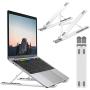 Nulaxy Laptop Stand, Portable Computer Laptop Mount, Aluminum Laptop Riser with 6 Levels Height Adjustment, Fully Collapsible, Supports up to 44lbs (B-Silver)