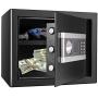 Kacsoo 1.0 Cubic Feet Safe Security Box, Fireproof and Waterproof Safe Cabinet, Digital Combination Lock Safe with Keypad LED Indicator, for Home, Business or Travel (1.0)