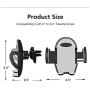 Uhomely Car Cell Phone Air Vent Holder with One Button Release, 360 Degree Rotation Adjustable Car Cradle for iPhone XR/Xs/XS Max/X/8/8+/7/7+/6/6+/6S/6S+ Galaxy A10/S9/S8/S7 Pixel 4 3a and More