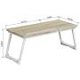 HouseInBox Wooden Laptop Desk, Separated Bed Tray Lap Desk Table, Adjustable Angle Desktop with Foldable Metal Legs, 25.5 x 11.8 Inch (Wood White)