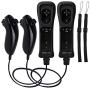 TechKen 2 Sets Wii Remote Controller with Build-in Motion Sensor Plus and 2 Nunchuck