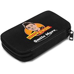 Hxuedan Roman Atwood Smile More Data Cable Storage Bag Portable and independently Designed Storage Box, Suitable for Outdoor Travel to Place Data Cable Electronic Products, etc.