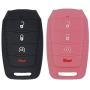 WEIBISS 2 Pack 4 Buttons Key Fob Cover Case Protector Shell Remote Jacket Keyless Entry Holder Bag Compatible with Dodge Ram 1500 2019 2020 OHT-4882056 68401332AA, Black Pink