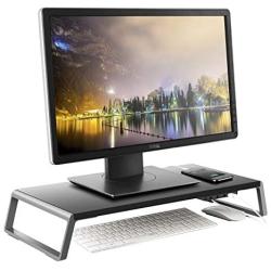 Monitor Stand Riser with USB Ports,Aluminum Computer Riser Support Transfer Data Keyboard Storage Desk Organizer for Laptop,Computer,iMac,Printer