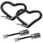 Telephone Cord Detangler,LOVK 2 Pack 13Ft Uncoiled / 2Ft Coiled Telephone Handset Cord with 2 Pack 360 Degree Rotating Landline Cable Detangler Swivel Cord Untangler Telephone Accessory