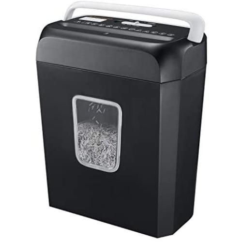Shredder for Home, Bonsaii 6 Sheet Cross Cut Paper Shredder for Small Home Office Use, Portable Handle Design with 3.4 Gallons Wastebasket (C237-B)