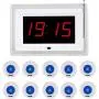 Wireless Calling System for Caregiver Pager Restaurant Waiter Server Pager System for Customers Elderly Patient Smart Nurse Paging System for Clinic Hospital Church 1 Display Receiver+10 Call Buttons