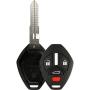 KeylessOption Keyless Entry Remote Uncut Blank Car Key Blade Fob Case Shell Button Pad Outer Cover Repair for 2007-2012 Mitsubishi Eclipse Lancer Galant