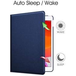 Fintie Rotating Case for New iPad 8th Gen (2020) / 7th Generation (2019) 10.2 Inch - [Built-in Pencil Holder] 360 Degree Rotating Smart Protective Stand Cover with Auto Sleep/Wake, Navy