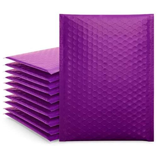 Fuxury/Fu Global 6x10'' 50Pcs Poly Bubble Mailers Set #0 for CDs & Jewelries & Cosmetics, Self Seal Padded Envelopes Bulk with Bubble Lined Wrap- Purple