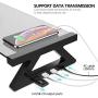 Mufti-Function USB 2.0 Monitor Stand Riser Tempered Glass Computer Screen Stand with Keyboard Storage Space, Fast Charging and External Power Supply (Gray)