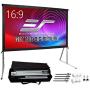 Elite Screens Yard Master 2, 90-inch Indoor Outdoor Portable Fast Folding Projector Screen with Stand 16:9, 8K 4K Ultra HD 3D Movie Theater Cinema 90” Foldable Rear Projection Screen, OMS90HR3
