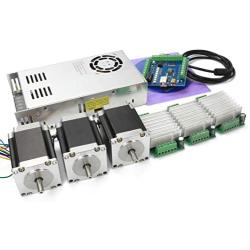 3 Axis USB Mach3 CNC Controller Kit, Nema23 Stepper Motor 76mm 270Oz-in 3A 1.8Nm + CNC Motion Control Board Signal Output 0-10V + TB6600 Driver 4.5A + 350W 24V DC Switch Power Supply