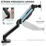 VIVO Height Adjustable Monitor Arm - Single Counterbalance Desk Mount for Screens up to 27 inches, Fully Articulating Black Pneumatic Universal VESA Stand STAND-V001O VIVO Height Adjustable Monitor Arm - Single Counterbalance Desk Mount for Screens up to 27 inches, Fully Articulating Black Pneumatic Universal VESA Stand STAND-V001O