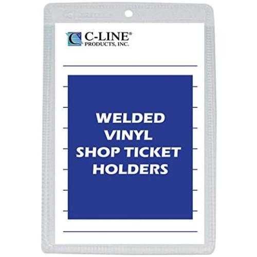 C-Line Vinyl Shop Ticket Holders, Both Sides Clear, 6 x 9 Inches, 50 per Box (80069)