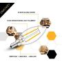 OMAYKEY 2W LED Candelabra Bulb 25W Equivalent 3000K Soft White 250LM, E12 Base LED Chandelier Light Bulbs, Vintage Edison Clear Glass B11 Candle Torpedo Shape, Non-dimmable, Pack of 10