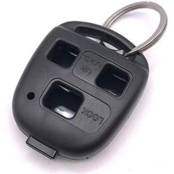 Cutting Not Required - Replacement Key Fob Keyless Entry Remote Control Key Case Fit for Lexus ES GS GX IS LS LX RX SC Car Key Fob Shell Cover (1 Black + Blue)