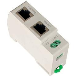 WatchfulEyE WTH-SG/RJ45-K DIN-Rail Mounted Gigabit Ethernet PoE Surge Protector Full GDT Surge Protection