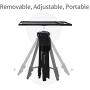 VANKYO Aluminum Tripod Projector Stand, Adjustable Laptop Stand, Multi-Function Stand, Computer Stand Adjustable Height 17 to 46 for Laptop with Plate and Carrying Bag (2-Black)