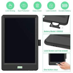 10 Inch LCD Writing Tablet, WOBEECO Electronic Drawing Tablet Kids Tablets Doodle Board Writing Pad for Kids and Adults at Home, School and Office with Lock Erase Button(Black)
