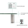 WALI Tempered Glass Monitor Riser Desktop Stand Height Adjustable Table Top for Flat Screen LCD LED TV, Laptop, Notebook, Display (GTT01-2), 2 Pack