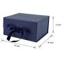 WRAPAHOLIC 2Pcs Navy Gift Box with Satin Ribbon, 8x8x4 Inches Collapsible Gift Box with Magnetic Closure for Party, Wedding, Gift Wrap, Bridesmaid Proposal, Storage
