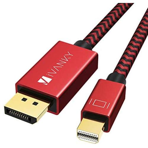 Mini DisplayPort to DisplayPort Cable, 3.3 Feet/ 1m, iVANKY 4K@60Hz/2K@144Hz Mini DP to DP Cable, Thunderbolt to DisplayPort Cable Compatible with MacBook Air/Pro, Surface Pro/Dock and More - Red