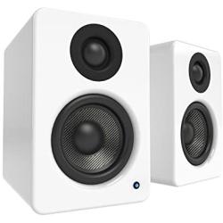 Kanto 2 Channel Powered PC Gaming Desktop Speakers – 3'' Composite Drivers 3/4'' Silk Dome Tweeter – Class D Amplifier - 100 Watts - Built-in USB DAC - Subwoofer Output - YU2GW (Gloss White)