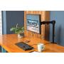 Rocelco Premium Desk Computer Monitor Mount - VESA Pattern Fits 13'' - 32'' LED LCD Single Flat Screen - Double Articulated Full Motion Adjustable Arm - Grommet and C Clamp - Black (R DM1)
