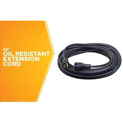 Woods 982452 50-Foot SJTOW Agricultural Outdoor Heavy Duty All- Weather Extension Cord, Oil Resistant Vinyl Jacket, Versatile Use, Powerful 15 Amps, 125 Volts, 1,875 Watt Extension Cord, Black