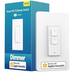 meross Smart Dimmer Switch Single Pole Supports Apple HomeKit, Alexa Google Assistant & SmartThings, 2.4Ghz WiFi Light Switch for Dimmable LED, Neutral Wire Required, Remote Control Schedule, 1 Pack