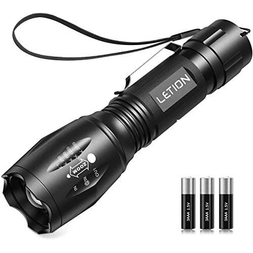 LETION UV Flashlight,LED UV Torch 2 in 1 UV Black Light with 500LM Highlight & 4 Mode & Waterproof for Pet Clothing Food Fungus Detection/Night Fishing/Travel