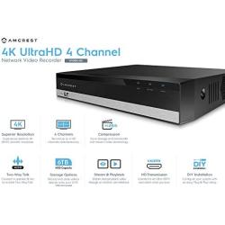 Amcrest NV2104-HS 4CH 1080P/3MP/4MP/5MP/6MP/4K Network Video Recorder, 4-Channel NVR, Supports Four x 4K IP Cameras, Pre-Installed 1TB Hard Drive (Supports 6TB Hard Drive)(No Built-in WiFi)