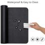 Soyan Dual-Sided PU Leather Desk Pad/Mouse Pad for Office & Home, Waterproof Desk Blotter Pad with Comfortable Writing Surface, 23.6”x13.8” (Black)