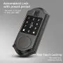 Narpult Smart Door Lock, Fingerprint Electronic Deadbolt Door Lock, Keyless Entry Door Lock Featuring Auto-Locking, Smart Door Lock, Compatible with Alexa, Google Assistant - Bronze