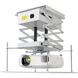 CGOLDENWALL Projector Lift Motorized Projector Mount Hanger Projector Ceiling Mount Adjustable Mounting Bracket Double Motors with Fixing Plate Max Load 44lb (Running Distance:100cm/39.37inches)