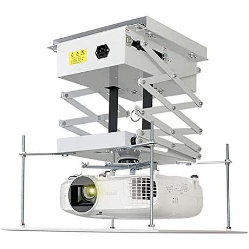 CGOLDENWALL Projector Lift Motorized Projector Mount Hanger Projector Ceiling Mount Adjustable Mounting Bracket Double Motors with Fixing Plate Max Load 44lb (Running Distance:100cm/39.37inches)