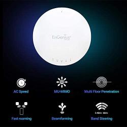 EnGenius Technologies EAP1300 Wi-Fi 5 (802.11ac Wave 2) 2x2 Managed Indoor Wireless Access Point Features Quad-Core Processors, MU-MIMO, High Powered 26dBm, GigaE Port (Mounting Kit Included)