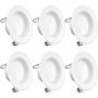 Sunco Lighting 6 Pack 4 Inch LED Recessed Downlight, Baffle Trim, Dimmable, 11W=40W, 5000K Daylight, 660 LM, Damp Rated, Simple Retrofit Installation - UL + Energy Star
