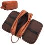 Leather Toiletry Bag for Men,Large Capacity Waterproof Travel Dopp Kit with Sturdy Handle,Travel Organizer for Toiletries -Travel Bag for Dad/Men/Husband for Valentines Day