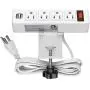 Desk Clamp Power Strip, Desktop Clamp Mount Power Outlet with 2 USB Ports, 4 AC Outlets, Mountable Desk Outlet Removable Power Plugs with 6.56ft Power Cord (4AC2USB-White)