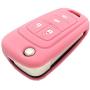 New Pink 4 Buttons Key Cover for Flip Folding Key Case Cover Silicone cover for 2010 2011 2012 2013 2014 Camaro
