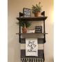 Industrial Pipe Shelf,24'' Metal Towel Racks for Bathroom,2 Tiered Industrial Pipe Floating Shelves Shelving,Rustic Wood Wall Mount Shelf with Towel Bar,Iron Towel Holder