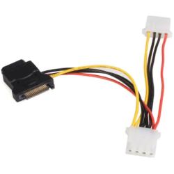 StarTech.com SATA to LP4 Power Cable Adapter with 2 Additional LP4 - Power adapter - 4 pin internal power (F) to SATA power (M) - 5.9 in - black - LP4SATAFM2L