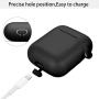 Compatible with AirPods Case Cover Silicone Protective Skin for Airpods Case 2&1 (2 Pack) Black/Rose Pink